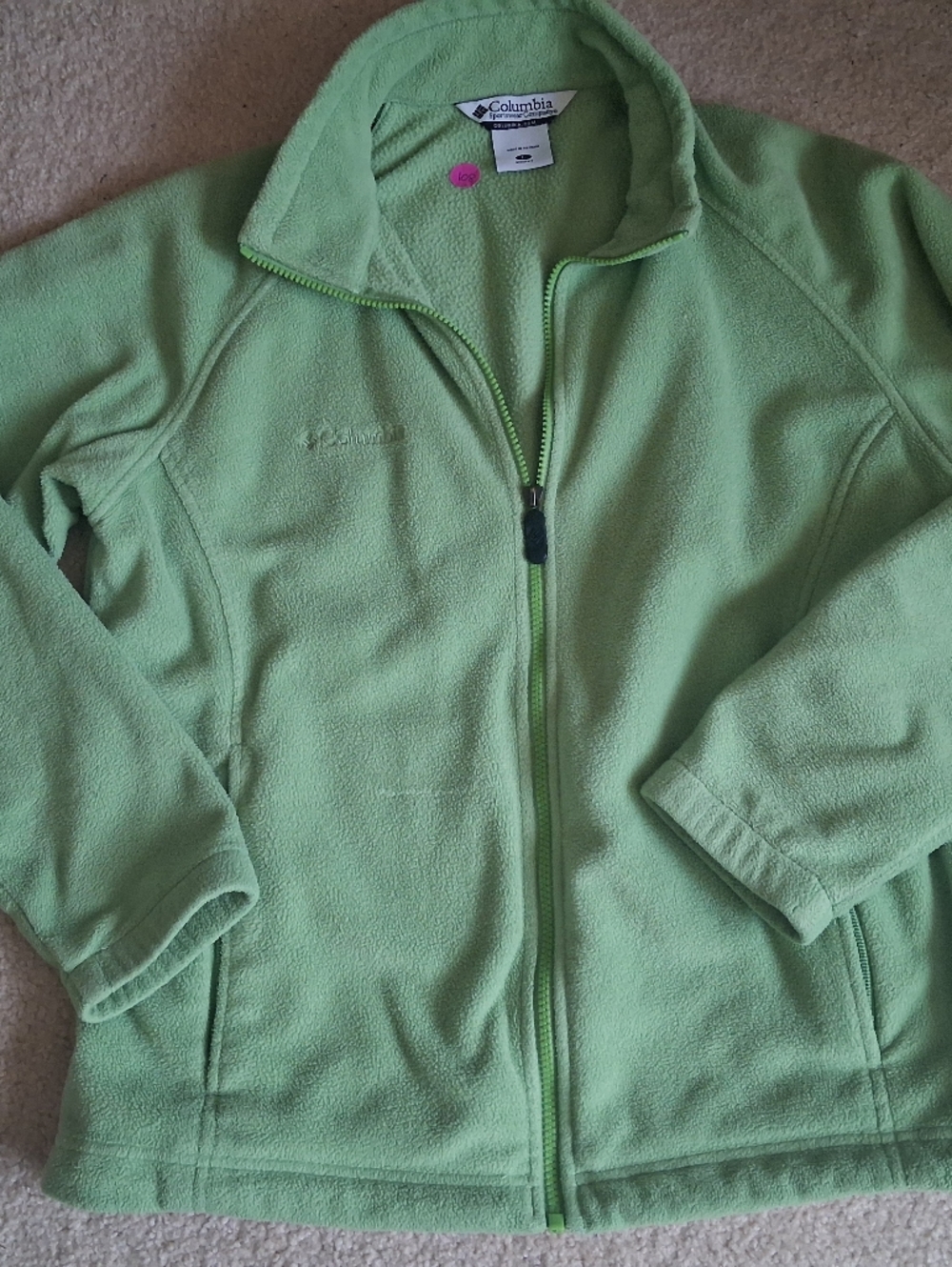 Columbia Light Green Fleece Jacket Size Large